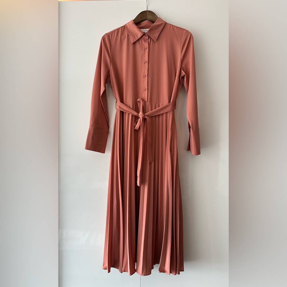 Davi&Dani Dusty Coral Midi Dress, M.